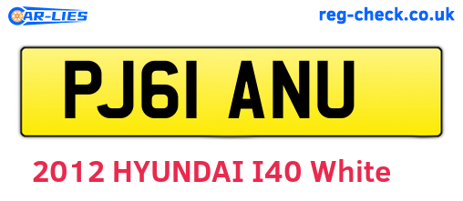 PJ61ANU are the vehicle registration plates.
