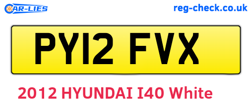 PY12FVX are the vehicle registration plates.
