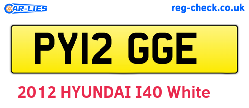 PY12GGE are the vehicle registration plates.