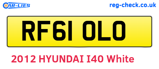 RF61OLO are the vehicle registration plates.