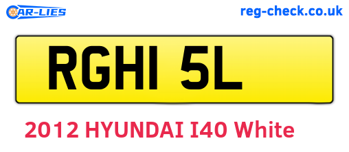 RGH15L are the vehicle registration plates.