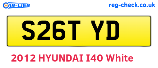S26TYD are the vehicle registration plates.