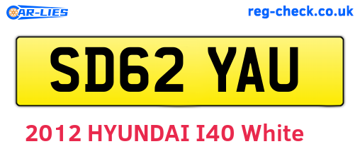SD62YAU are the vehicle registration plates.