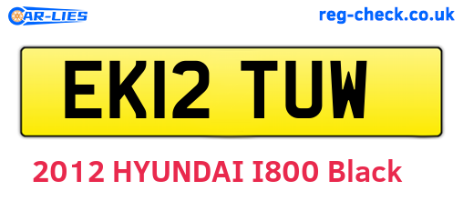 EK12TUW are the vehicle registration plates.