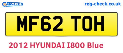 MF62TOH are the vehicle registration plates.