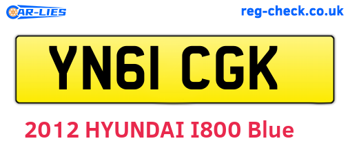 YN61CGK are the vehicle registration plates.