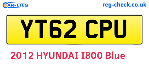 YT62CPU are the vehicle registration plates.