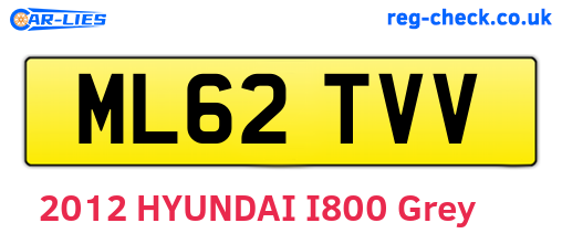 ML62TVV are the vehicle registration plates.