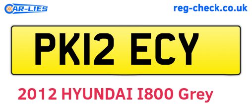 PK12ECY are the vehicle registration plates.