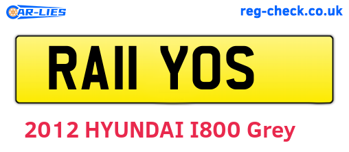 RA11YOS are the vehicle registration plates.