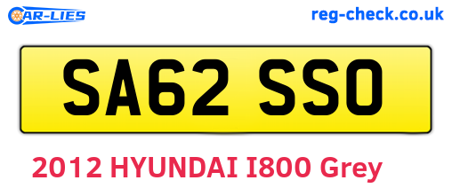 SA62SSO are the vehicle registration plates.