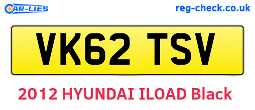 VK62TSV are the vehicle registration plates.
