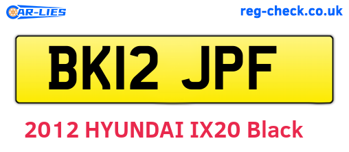 BK12JPF are the vehicle registration plates.