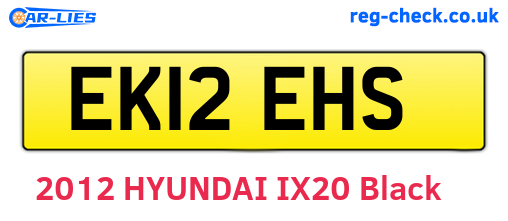 EK12EHS are the vehicle registration plates.