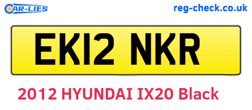 EK12NKR are the vehicle registration plates.