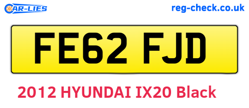 FE62FJD are the vehicle registration plates.