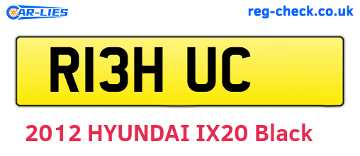 R13HUC are the vehicle registration plates.