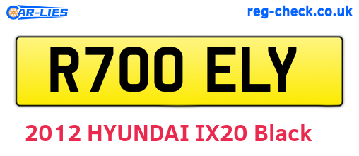 R700ELY are the vehicle registration plates.