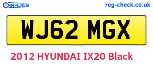 WJ62MGX are the vehicle registration plates.