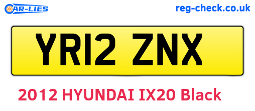 YR12ZNX are the vehicle registration plates.