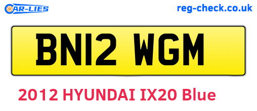 BN12WGM are the vehicle registration plates.