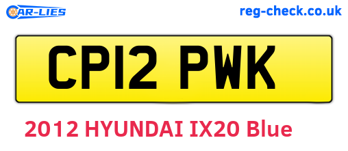 CP12PWK are the vehicle registration plates.