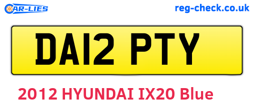 DA12PTY are the vehicle registration plates.