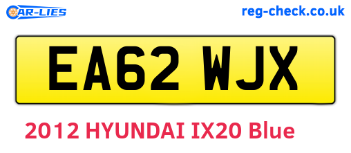 EA62WJX are the vehicle registration plates.
