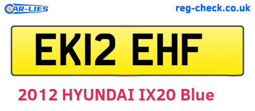 EK12EHF are the vehicle registration plates.