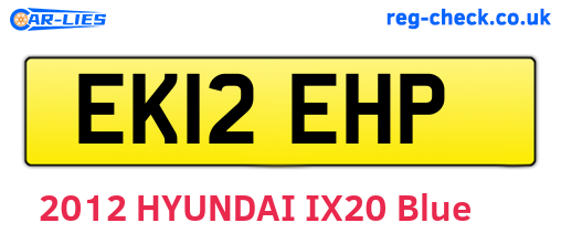 EK12EHP are the vehicle registration plates.