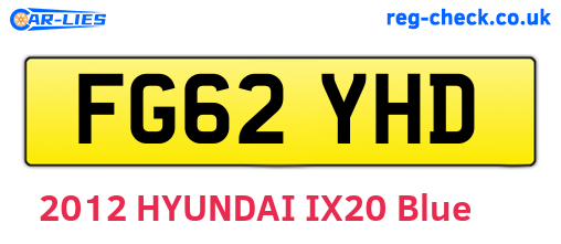 FG62YHD are the vehicle registration plates.