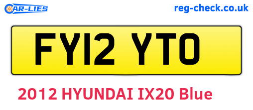 FY12YTO are the vehicle registration plates.