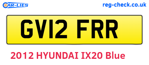 GV12FRR are the vehicle registration plates.