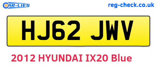 HJ62JWV are the vehicle registration plates.