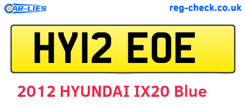 HY12EOE are the vehicle registration plates.