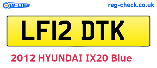 LF12DTK are the vehicle registration plates.