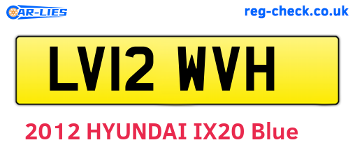 LV12WVH are the vehicle registration plates.