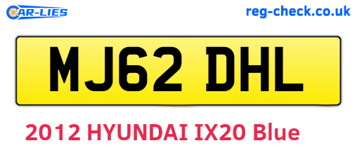 MJ62DHL are the vehicle registration plates.