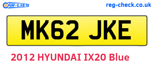 MK62JKE are the vehicle registration plates.