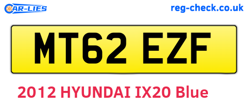 MT62EZF are the vehicle registration plates.