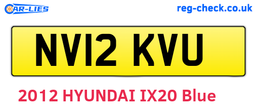 NV12KVU are the vehicle registration plates.
