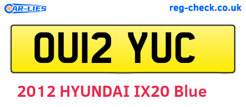 OU12YUC are the vehicle registration plates.