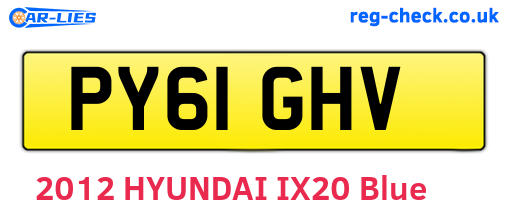 PY61GHV are the vehicle registration plates.