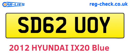 SD62UOY are the vehicle registration plates.