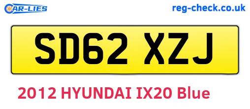 SD62XZJ are the vehicle registration plates.