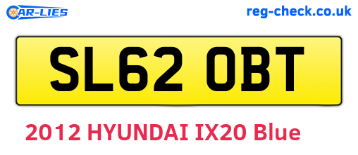 SL62OBT are the vehicle registration plates.