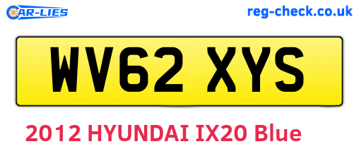WV62XYS are the vehicle registration plates.