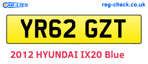 YR62GZT are the vehicle registration plates.