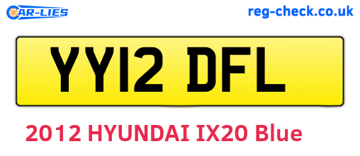 YY12DFL are the vehicle registration plates.
