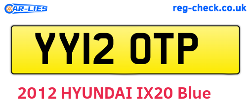 YY12OTP are the vehicle registration plates.
